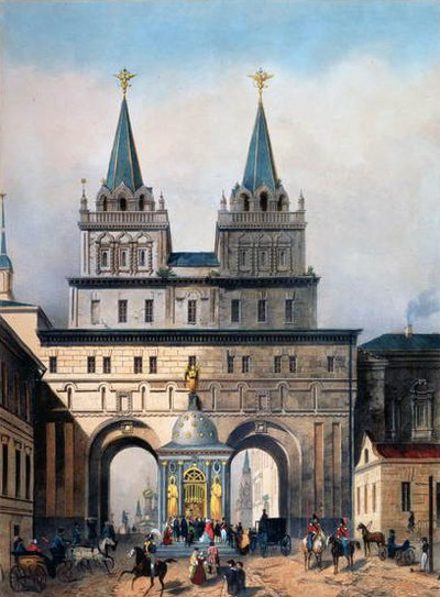 The Iberian Gates in the Moscow Kremlin, engraved by A. Muller, 1840s by Vivien after Vivien after
